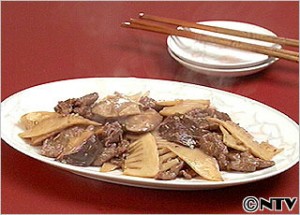干し椎茸と牛肉の炒めもの
