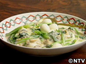 小松菜とあさりのクリーム煮