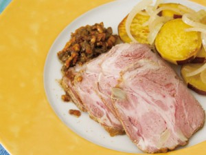 豚肉のフライパンロースト ナッツ&バルサミコソース