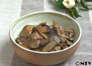 干し椎茸、ごぼう、豚肉の炒め煮