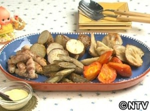 根菜とロールポークのオーブン焼き
