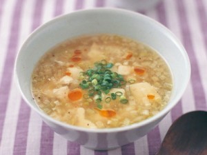くずし豆腐とたっぷりねぎのスープ