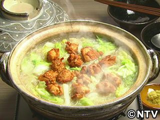 揚げ鶏と白菜の鍋