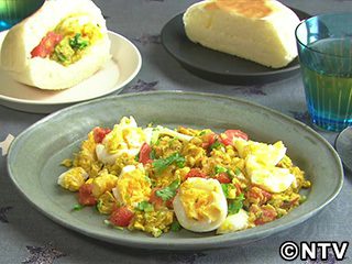 南インド式ゆで卵入りスクランブルエッグ