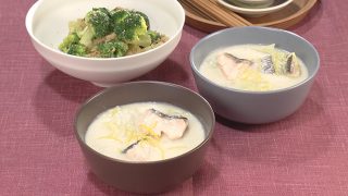 鮭と白菜のレモン酒粕スープ
