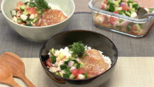 鯛丼の夏野菜だし