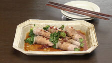 豆苗の豚肉巻き
