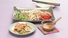 夏野菜のレンチン棒々鶏
