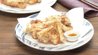 鶏胸肉と長芋のかき揚げ