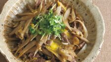 ごぼうと牛肉の柳川風