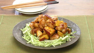 鶏もも肉とさつま芋のしょうが焼き