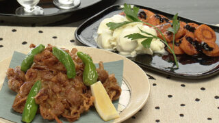 週末おつまみ(なめこフリット/にんじんソテー&ふんわりモッツァレラ)