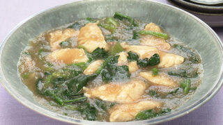 ささ身と青菜の汁だくみぞれ煮