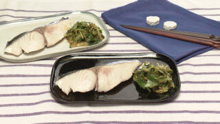 さわらの湯煮 きゅうりと三つ葉のみそあえ